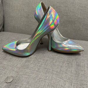 Stella McCartney Iridescent Silver Heels